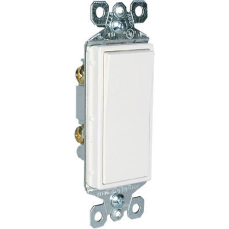 Legrand radiant Series TM870WCC10 Paddle Switch, 15 A, 120/277 VAC, Push Wire, Side Wire Terminal, White, 1-Pole