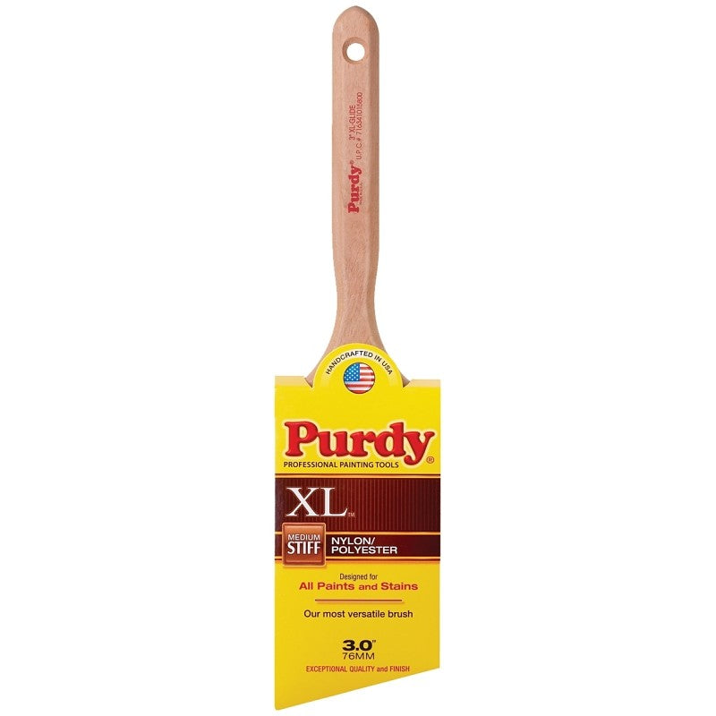 Purdy 152330 Trim Brush, Hardwood Handle, 3 in W, Nylon/Polyester Bristle, Fluted Handle