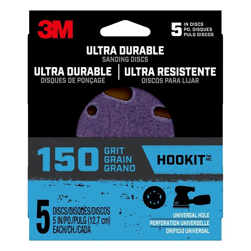 3M 27258 Power Sanding Disc, 150 Grit, 5 in Dia