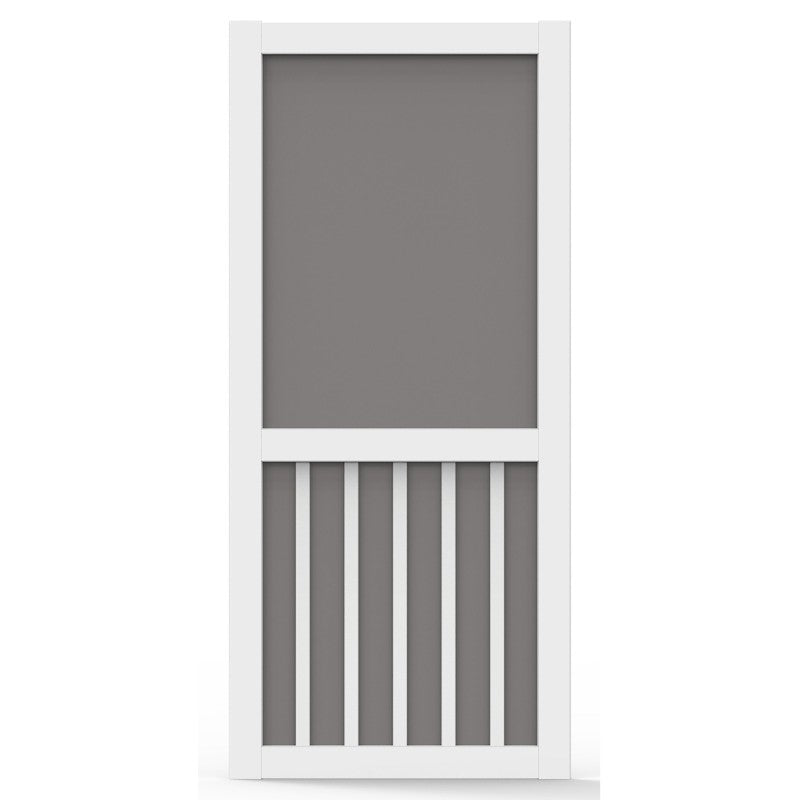 Screen Tight 5BAR36H Series Screen Door, 36 in W Opening, 80 in H Opening, Vinyl Frame, White, Reversible Handle