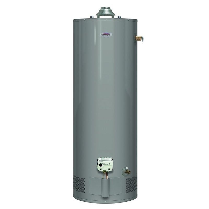 Richmond Essential Series 6G30-32F3 Gas Water Heater, Natural Gas, 29 gal Tank, 52 gph, 32000 Btu/hr BTU, Dark Warm Gray