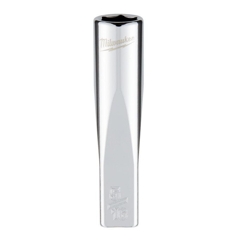 Milwaukee 45-34-9016 Socket, 5/16 in Socket, Deep Socket, 2.559 in OAL, 1/4 in Drive, 6-Point, Chrome Vanadium Steel