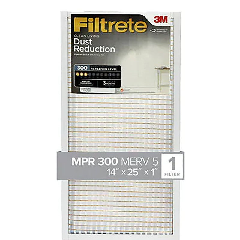 Filtrete 304-4 Air Filter, 25 in L, 14 in W, 5 MERV, 300 MPR, For: Air Conditioner, Furnace and HVAC System (Pack of 4)