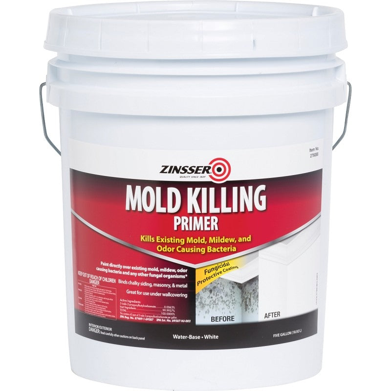 Zinsser 276088 Mold Killing Primer, Flat, White, 5 gal, Pail