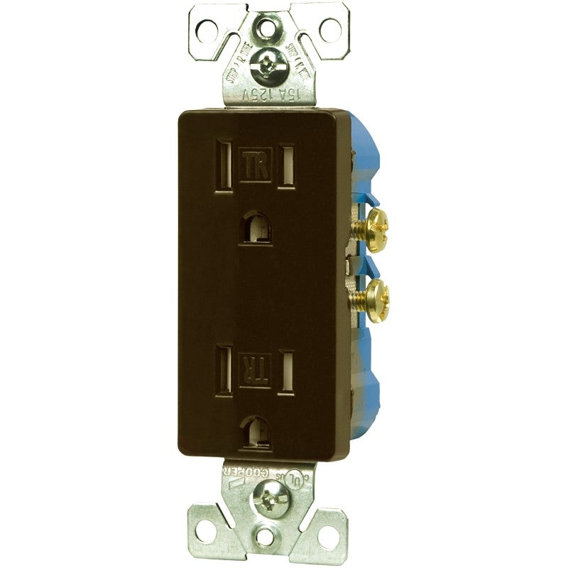 Eaton Wiring Devices TR1107RB-SP-L Duplex Receptacle, PVC, Oil Rubbed Bronze, 2-Pole, 15 A, 125 V, Push-in, Side Wiring