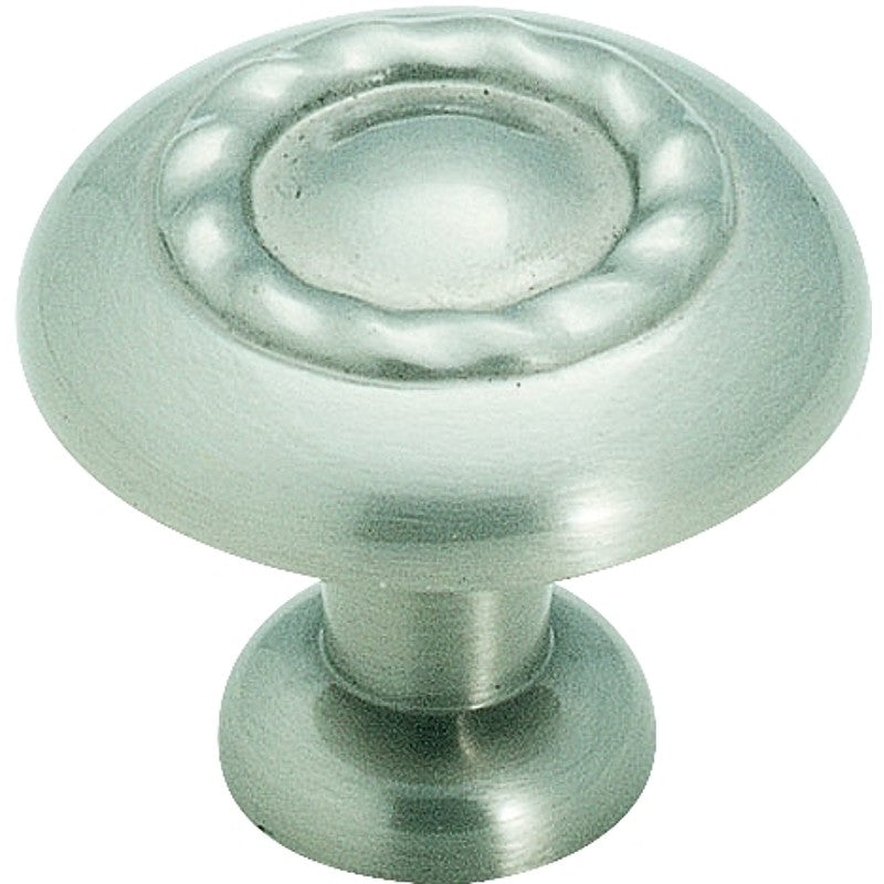 Amerock BP1585G10 Cabinet Knob, 1-1/16 in Projection, Traditional, 1-1/4 in, Zinc, Satin Nickel