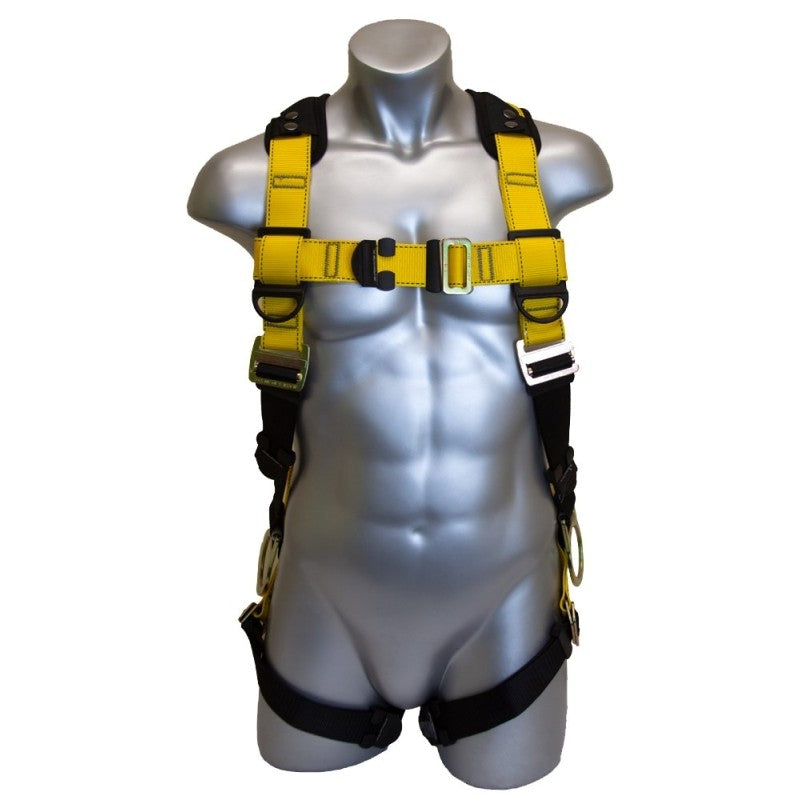 Guardian Fall Protection 37110 Full Body Harness, XL/2XL, 130 to 420 lb, Polyester Webbing, Pass-Through Chest Buckle