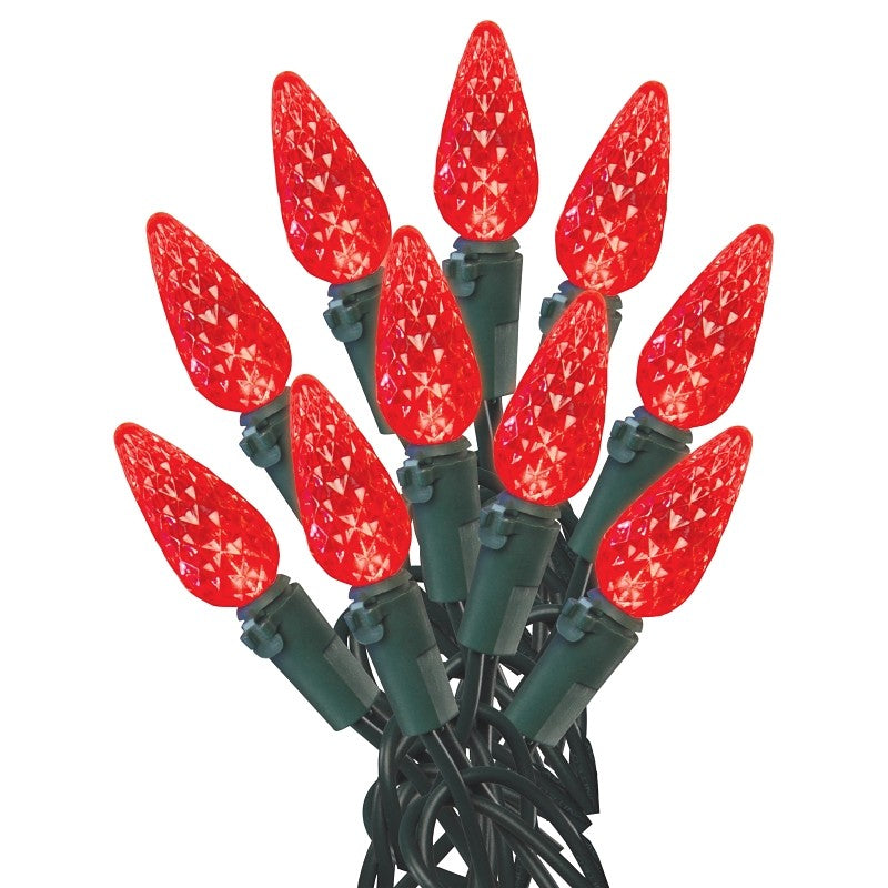 Hometown Holidays U10E405C Light Set, Christmas, 120 V, 4.8 W, 60-Lamp, LED, Red, 25000 hr Average Life, 14.96 ft L
