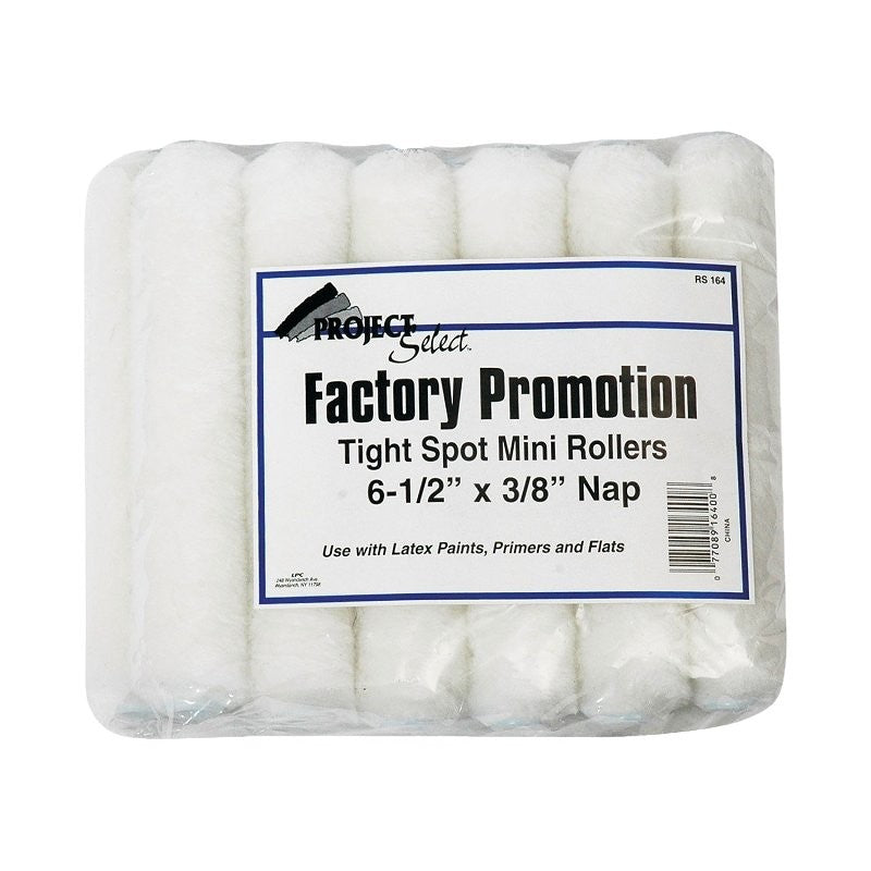 Linzer Project Select Series RS164 0650 Mini Roller Refill, 3/8 in Thick Nap, 6-1/2 in L