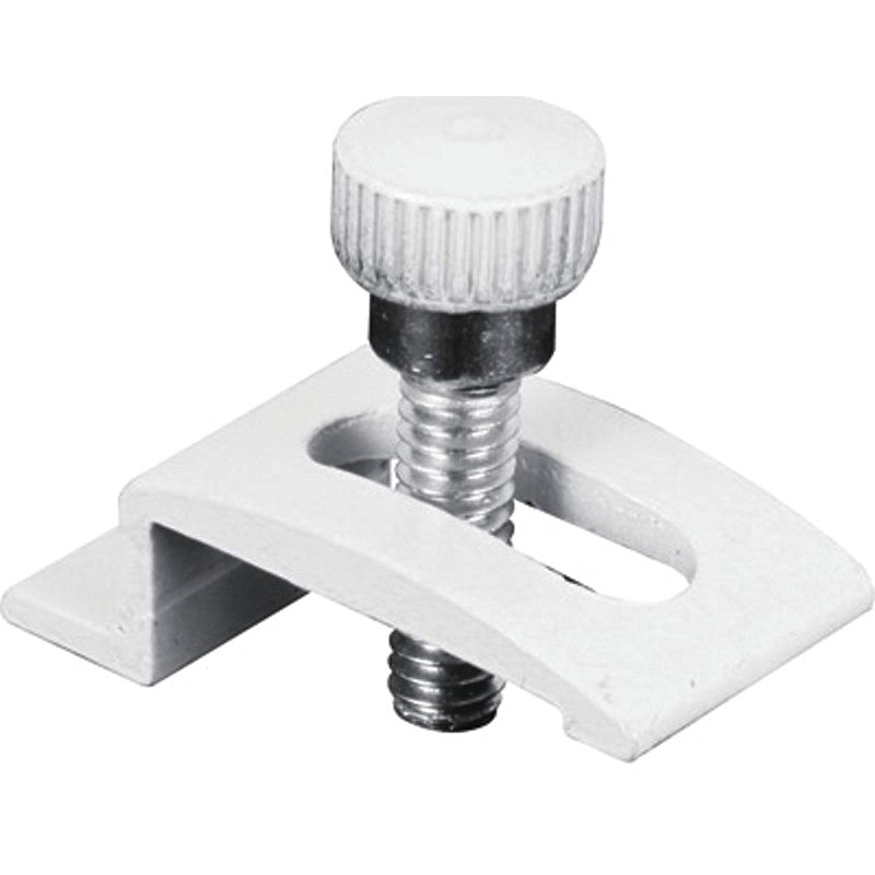 Prime-Line 326-0197 Storm Door Panel Clip, 3/4 in L x 1/2 in W x 1/4 in D Dimensions, Aluminum, White (Pack of 6)