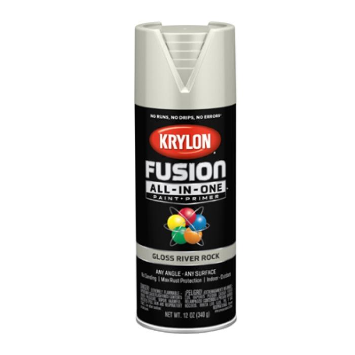 Krylon K02721007 Spray Paint, 12 oz Can, 25 sq-ft Coverage Area, Acrylic Base, Gloss, River Rock