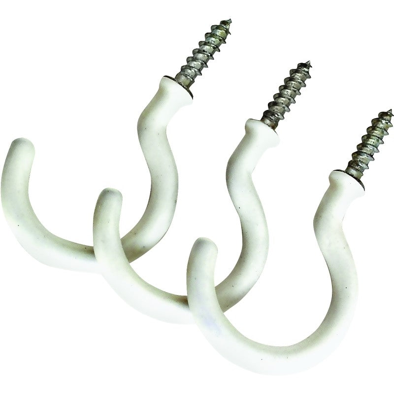 Landscapers Select GB0263L Storage Hook, 1-27/64 L, 2-3/4 in H, Steel, White, Wall Mount Mounting