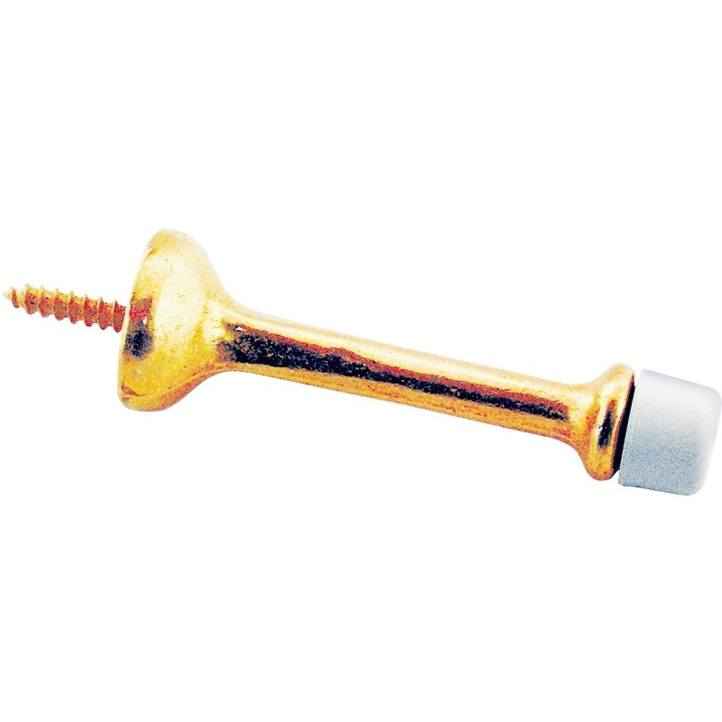 Schlage SP61A3 Door Stop, 7/8 in Dia Base, 3-3/16 in Projection, Aluminum, Brass