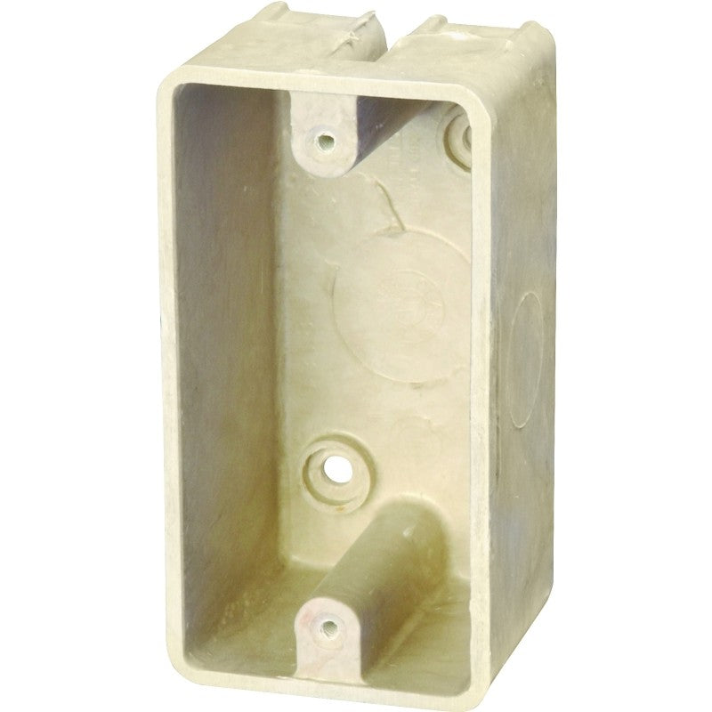 fiberglassBOX 9318 Electrical Box, 1 -Gang, 4 -Knockout, Thermoset Fiberglass, Beige/Tan, Surface Mounting