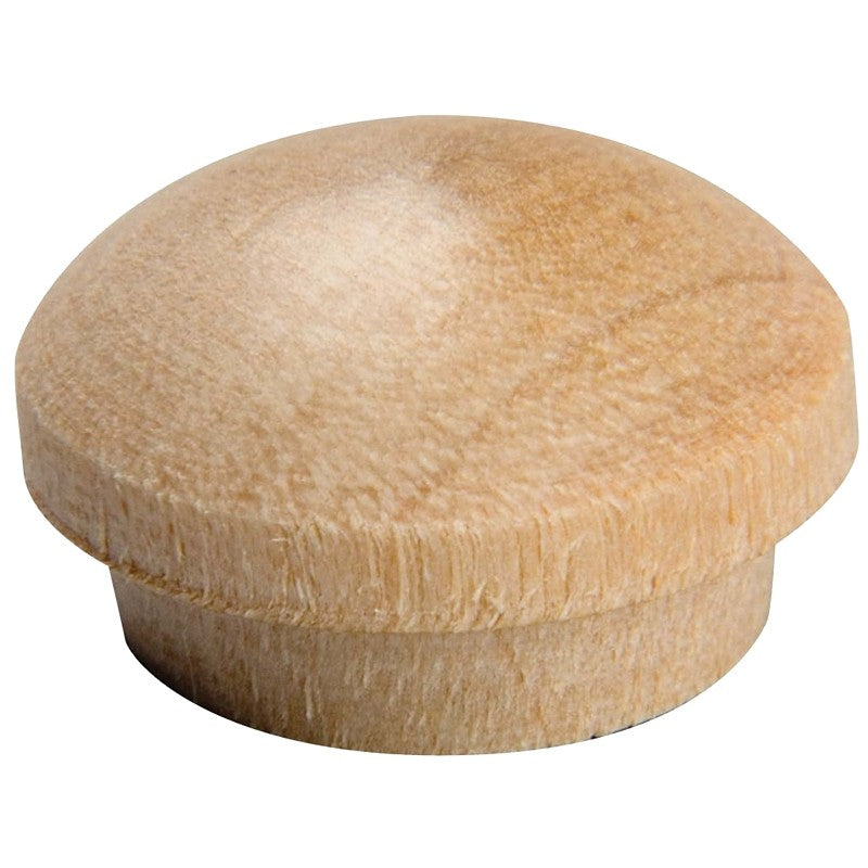 Waddell 8400.25 OAK CS Series Screw Hole Button, 1/4 in Head, Oak Wood