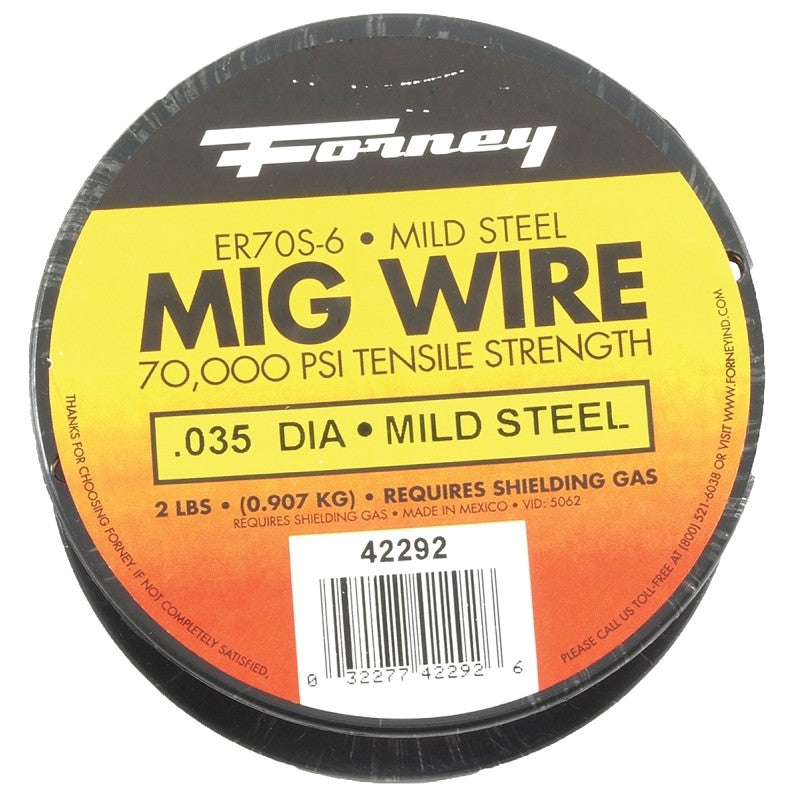 Forney 42292 MIG Welding Wire, 0.035 in Dia, Mild Steel, 70,000 psi Tensile Strength