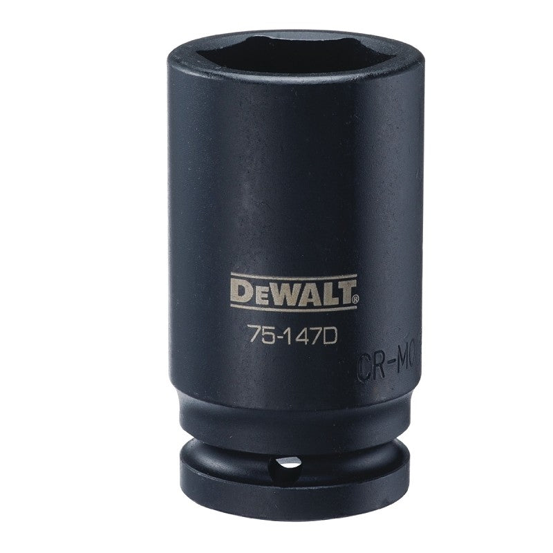 DEWALT DWMT75147OSP Impact Socket, 32 mm Socket, 7/8 in D Socket, 3-11/32 in OAL, 3/4 in Drive, 6-Point, CR-440 Steel
