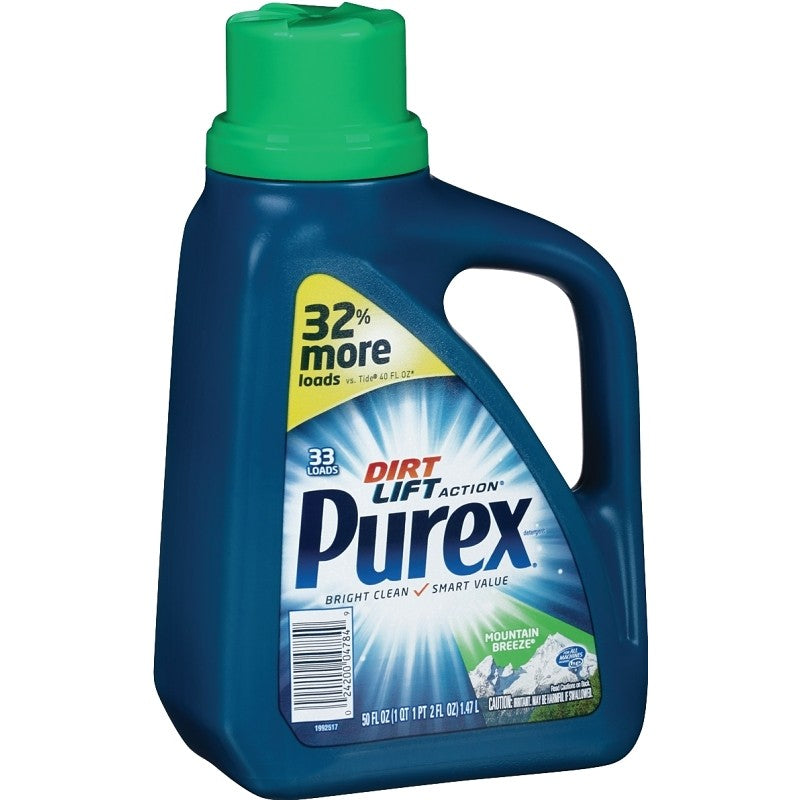 Purex 04784 Laundry Detergent, 50 oz, Liquid, Mountain Breeze