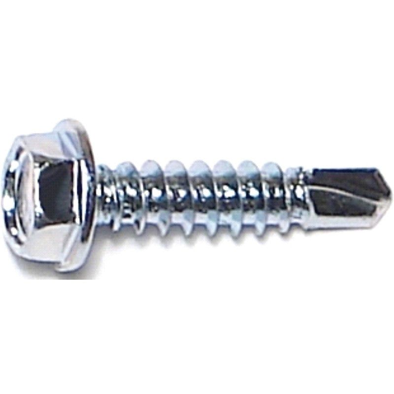 Midwest Fastener 03283 Screw, #8 Thread, 3/4 in L, Coarse Thread, Hex Drive, Self-Drilling Point, Steel, Zinc, 100 PK