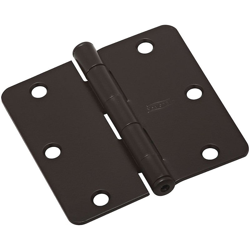 National Hardware N830-324 Door Hinge, 1/4 in Corner Radius, Steel, Oil-Rubbed Bronze, Full-Mortise