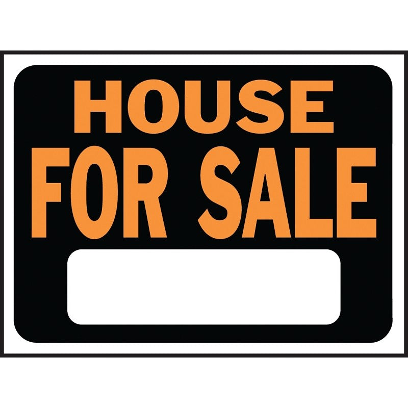 Hy-Ko Hy-Glo Series 3004 Identification Sign, House For Sale, Fluorescent Orange Legend, Plastic (Pack of 10)