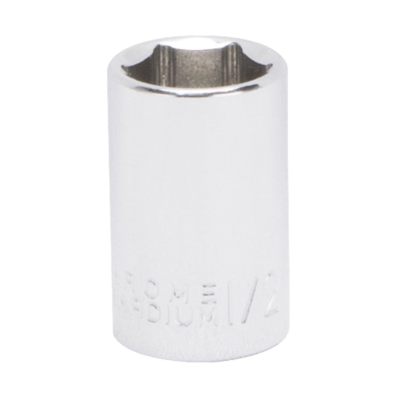 Vulcan MT6493845 Drive Socket, 1/2 in Socket, 3/8 in Drive, 6-Point, Chrome Vanadium Steel, Chrome