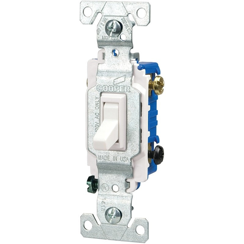Eaton Wiring Devices C1303-7LTW-L Series Toggle Switch, White, 15 A, 120 V, 4.2 in L x 1.44 in W x 0.88 in D Dimension