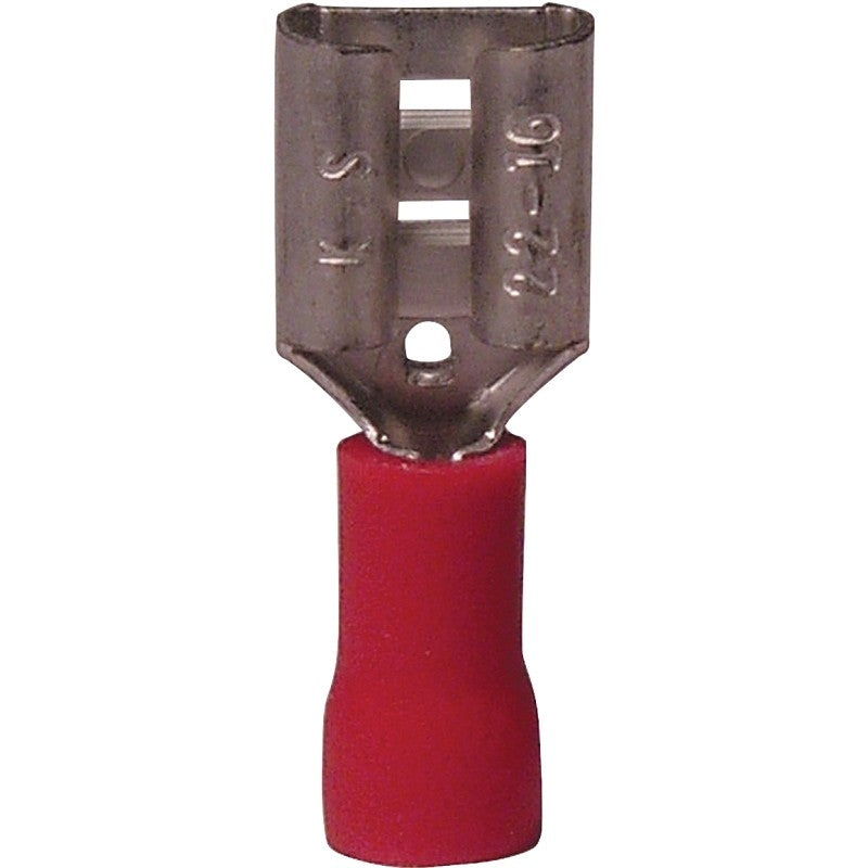 Gardner Bender 10-141F Disconnect Terminal, 600 V, 22 to 16 AWG Wire, 1/4 in Stud, Vinyl Insulation, Red, 21/PK