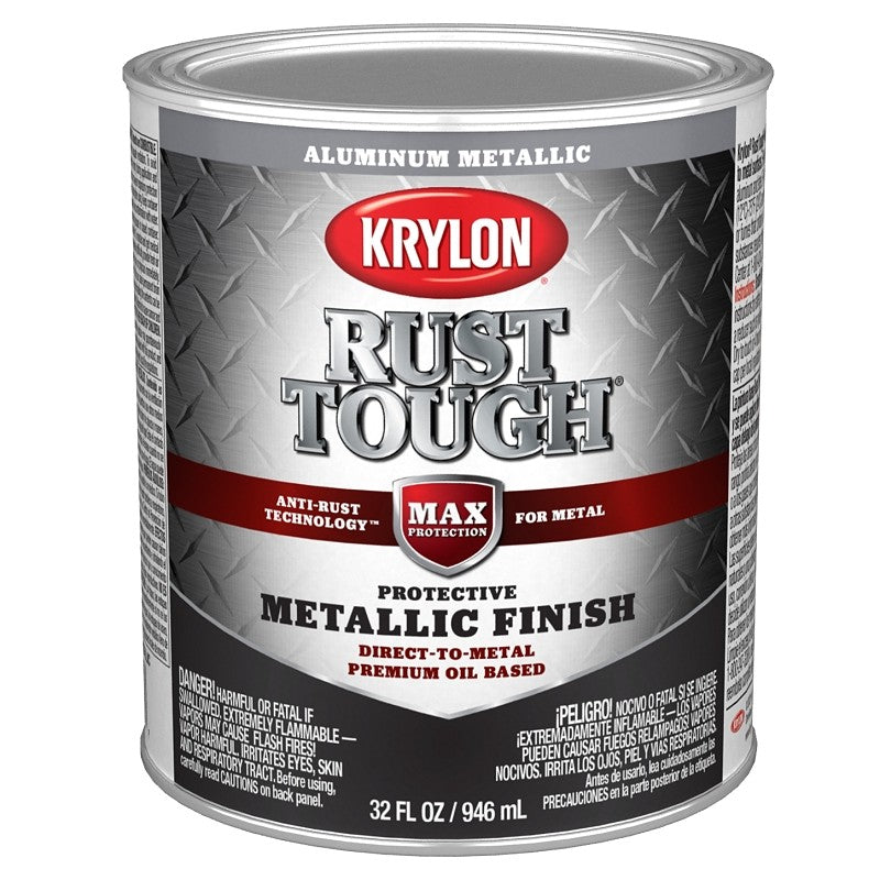 Krylon Rust Tough K09717008 Metallic Paint, Metallic Aluminum, 1 qt (Pack of 2)