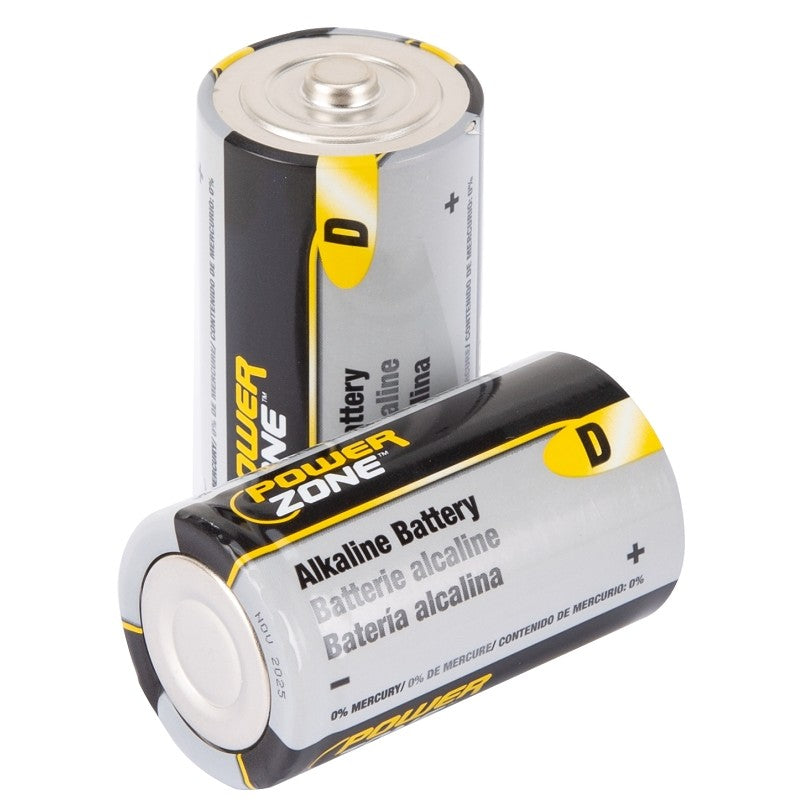 PowerZone LR20-2P-DB Battery, 1.5 V Battery, D Battery, Zinc, Manganese Dioxide, and Potassium Hydroxide (Pack of 8)