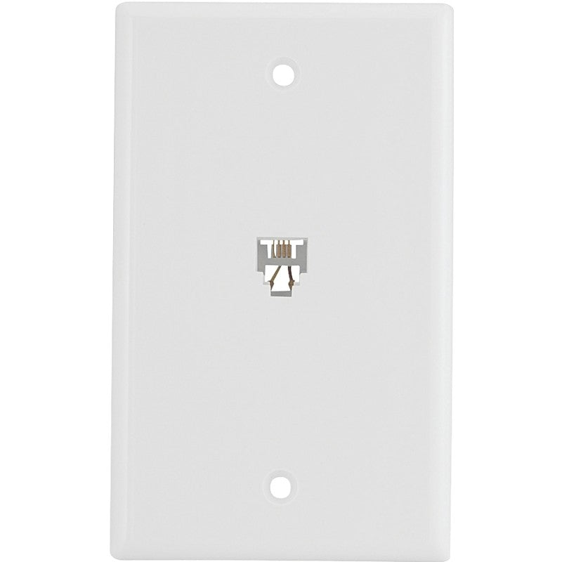 Eaton Wiring Devices 3532-4W Telephone Jack with Wallplate, Thermoplastic Housing Material, White