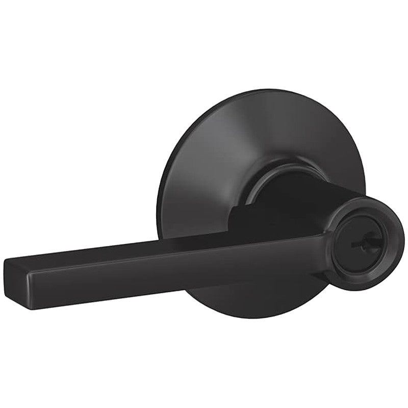 Schlage Latitude Series F51VLAT622 Entry Lever, Mechanical Lock, Matte Black, Metal, Residential, 2 Grade