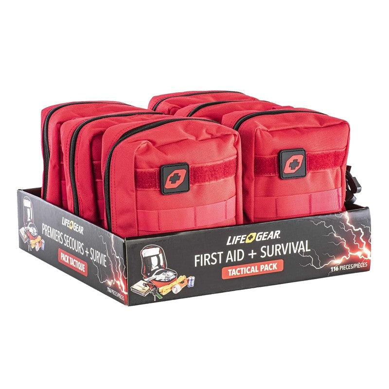 LifeGear 41-3806 116-Piece First Aid and Survival Tactical Pack