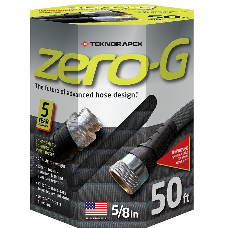 Zero-G 4001-50 Garden Hose, 50 ft L, Vinyl, Gray