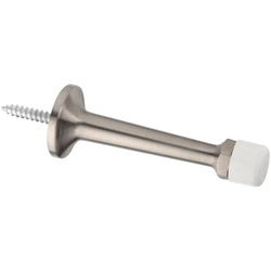 Heavy Duty Cast Solid Brass Cylinder Door Stop Satin Nickel