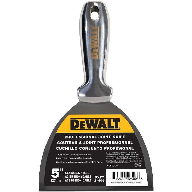 DEWALT DXTT-2-405 Joint Knife, 5 in W Blade, Stainless Steel Blade, Full-Tang, Precision Ground Blade (Pack of 8)
