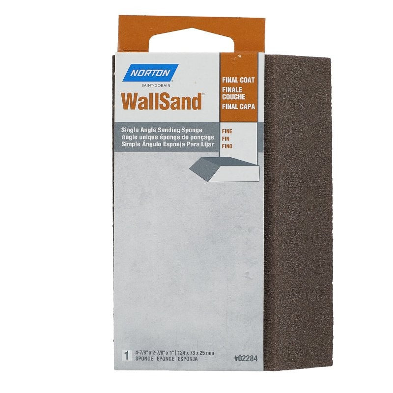 Norton WallSand 02284 Sanding Sponge, 4-7/8 in L, 2-7/8 in W, Fine