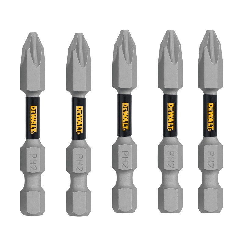 DEWALT TOUGHGRIP DWAF2PH2TG5 Screwdriver Bit, #2 Drive, Phillips Drive, 1/4 in Shank, Hex Shank, 2 in L, Steel