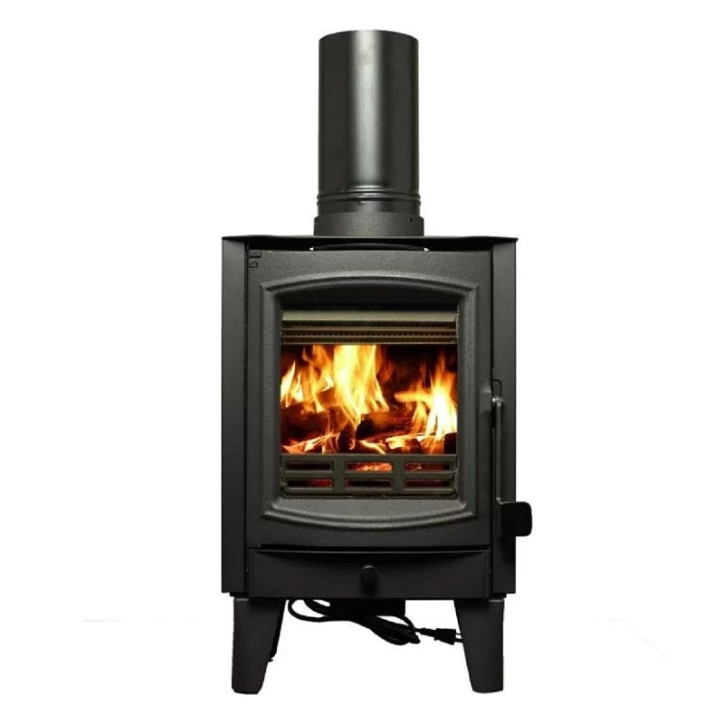 US Stove TH-100 Tiny Wood Stove, 16-3/8 in W, 18-3/4 in D, 26-7/8 in H, 26,000 Btu Heating, Steel, Black, Metallic