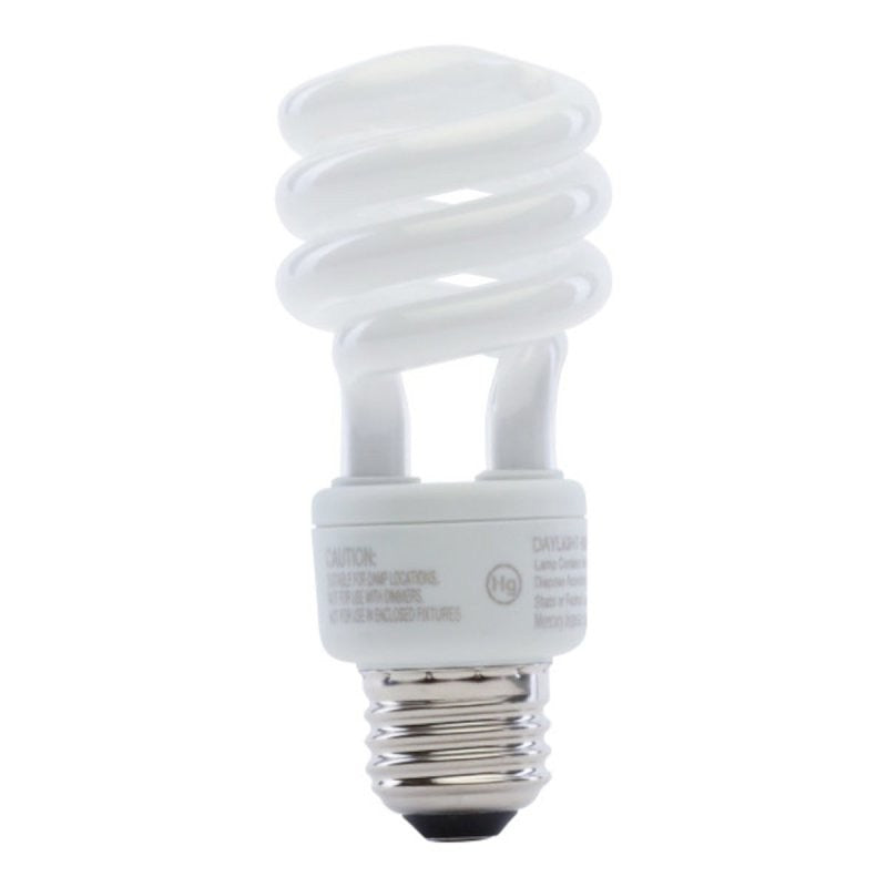 Feit Electric ESL13T/D/4 Compact Fluorescent Bulb, 13 W, Spiral Lamp, Medium E26 Lamp Base, 800 Lumens, Daylight Light
