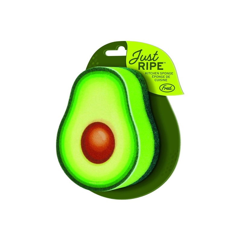 Genuine Fred JUST RIPE 5274184 3-Layered Avocado Shaped Sponge, 4.3 in L, 2.7 in W, 3/4 in Thick, Felt/Polyester, Green (Pack of 6)