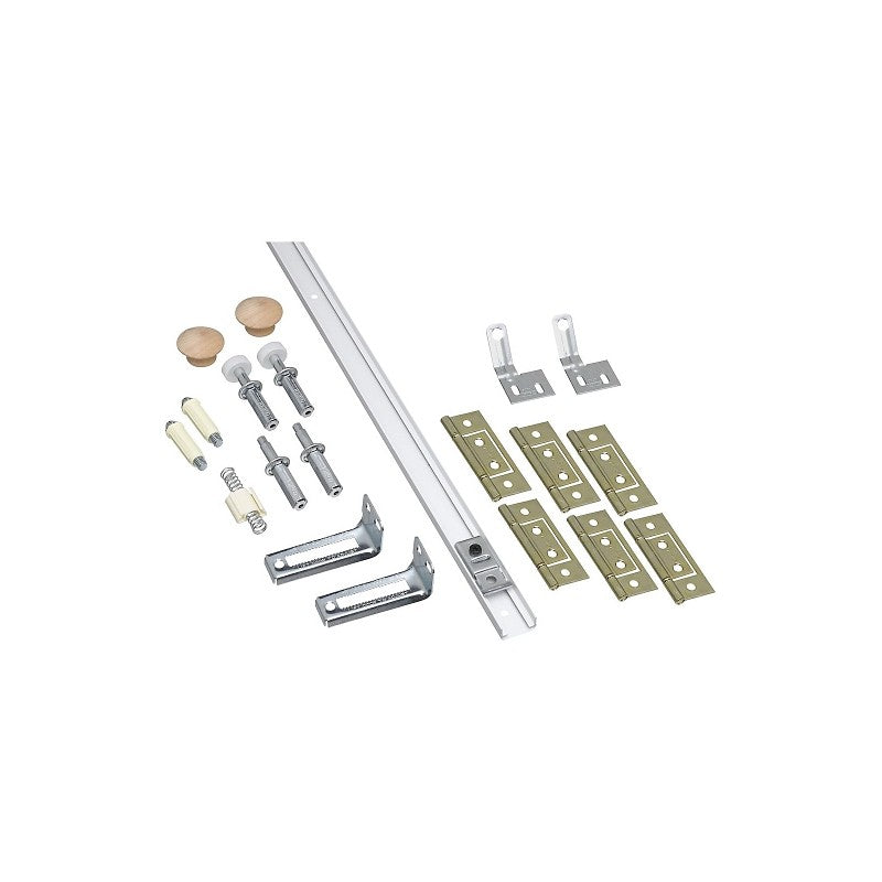 National Hardware N343-723 Folding Door Hardware Set, 48 in L Dimensions, Steel, Surface, For: Bi-Fold Doors