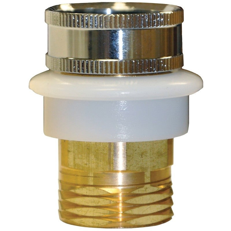 Danco 10518 Hose Adapter, 3/4 x 3/4 in, GHTM x GHTF, Brass, Chrome Plated