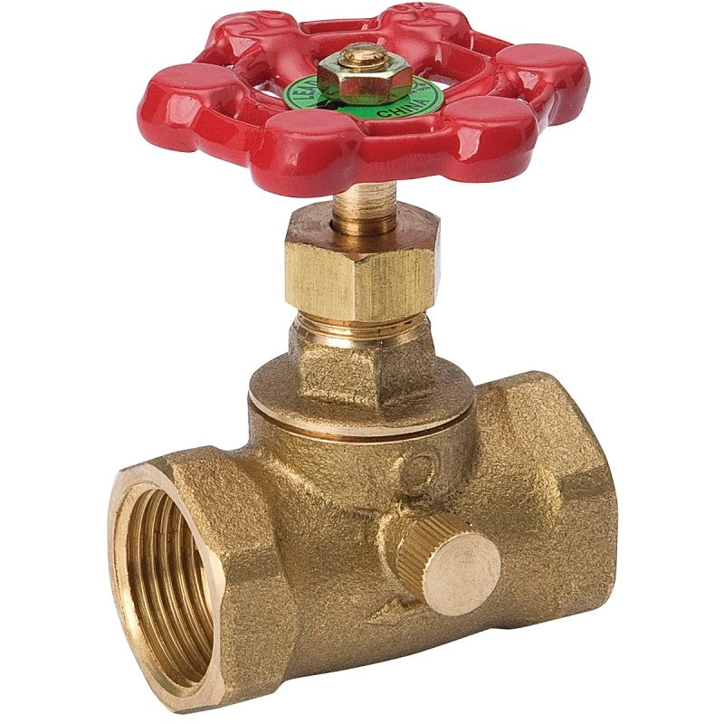 Southland 105-103NL Stop and Waste Valve, 1/2 in Connection, FPT x FPT, 125 psi Pressure, Brass Body