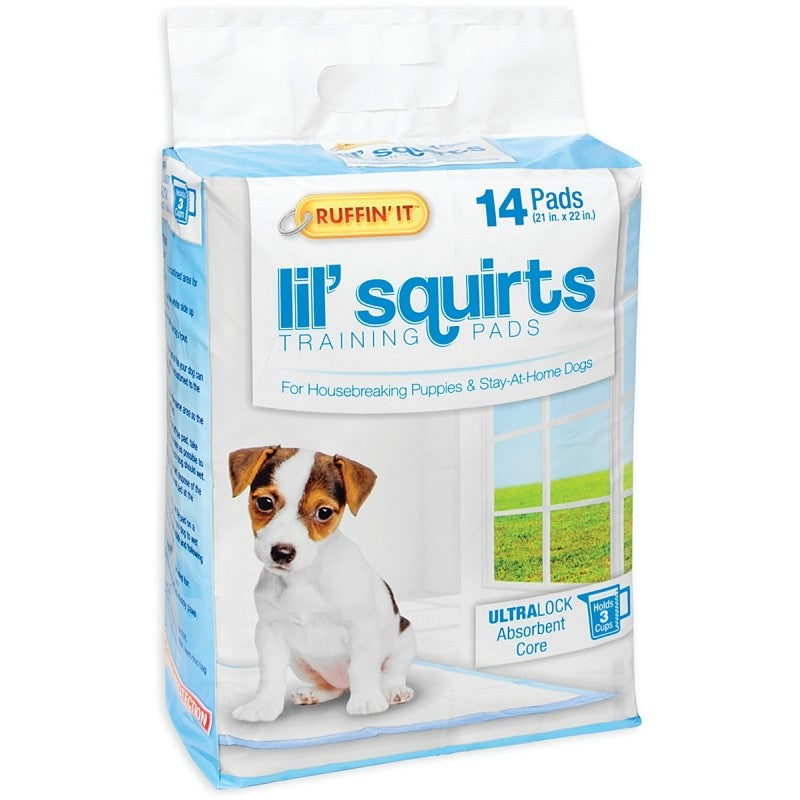 Ruffin'It Lil' Squirts 82014 Dog Training Pad, 22 in L, 21 in W, Cotton/Plastic