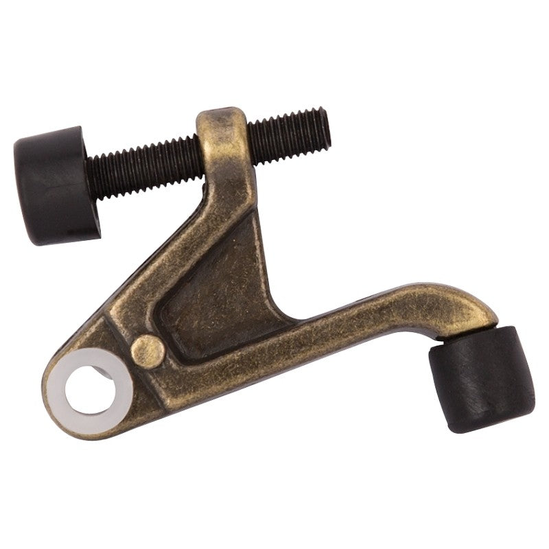 ProSource H20-B031-PS Heavy-Duty Hinge Pin Door Stop, 2-3/4 in Projection, Die-Cast Zinc & Plastic, Antique Brass