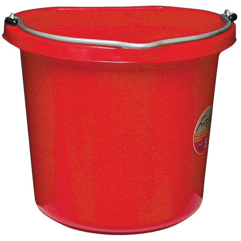 Fortex-Fortiflex FB-120 Series FB-120R Bucket, 20 qt Volume, Rubber/Polyethylene, Red