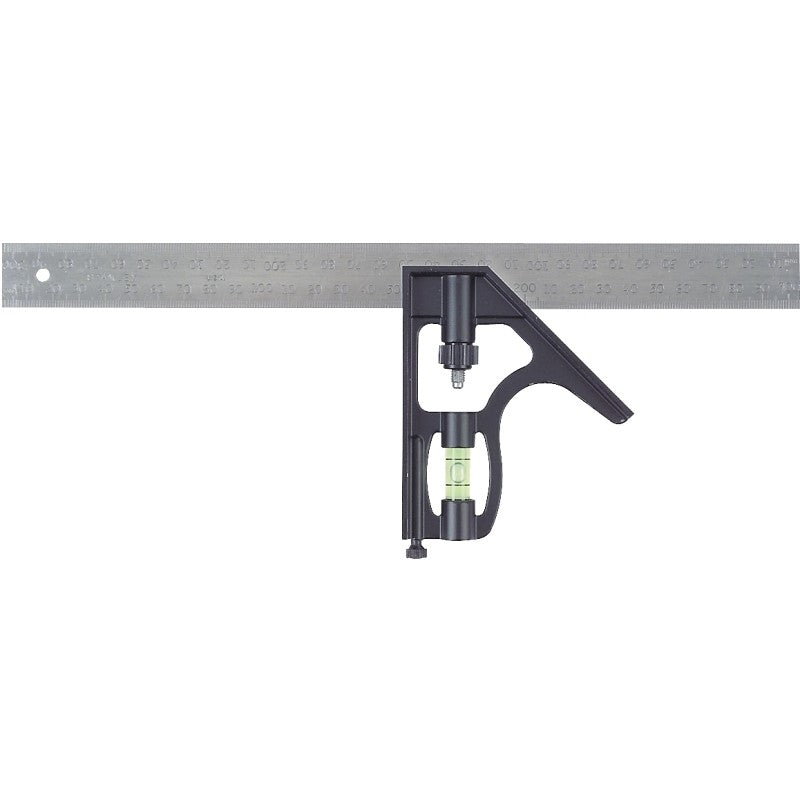 STANLEY 46-222 Combination Square, 1 in W Blade, 12 in L Blade, SAE Graduation