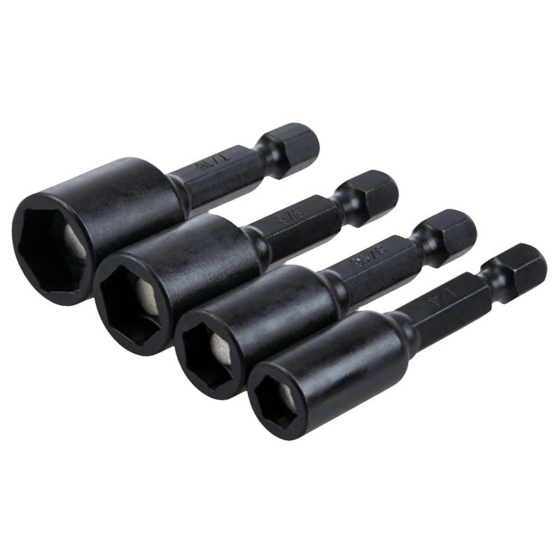 Irwin 1837530 Impact Nutsetter Set, 4-Piece, Magnetic, Steel, Black Oxide