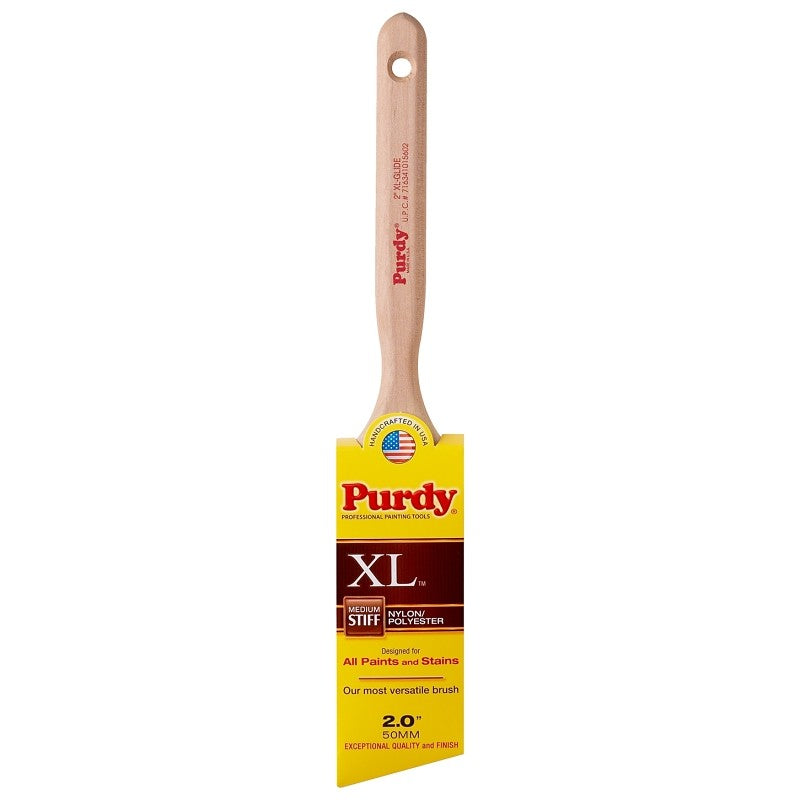Purdy 152320 Trim Brush, Hardwood Handle, 2 in W, Nylon/Polyester Bristle, Fluted Handle